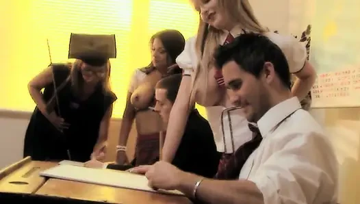 University on Fire Scene-2_college Orgy with Big Tits and Big Butts in Class
