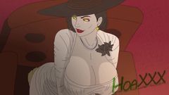 Resident evil village - senhora d enfrentando desenho animado