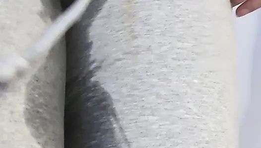 Desperately peed through my pants