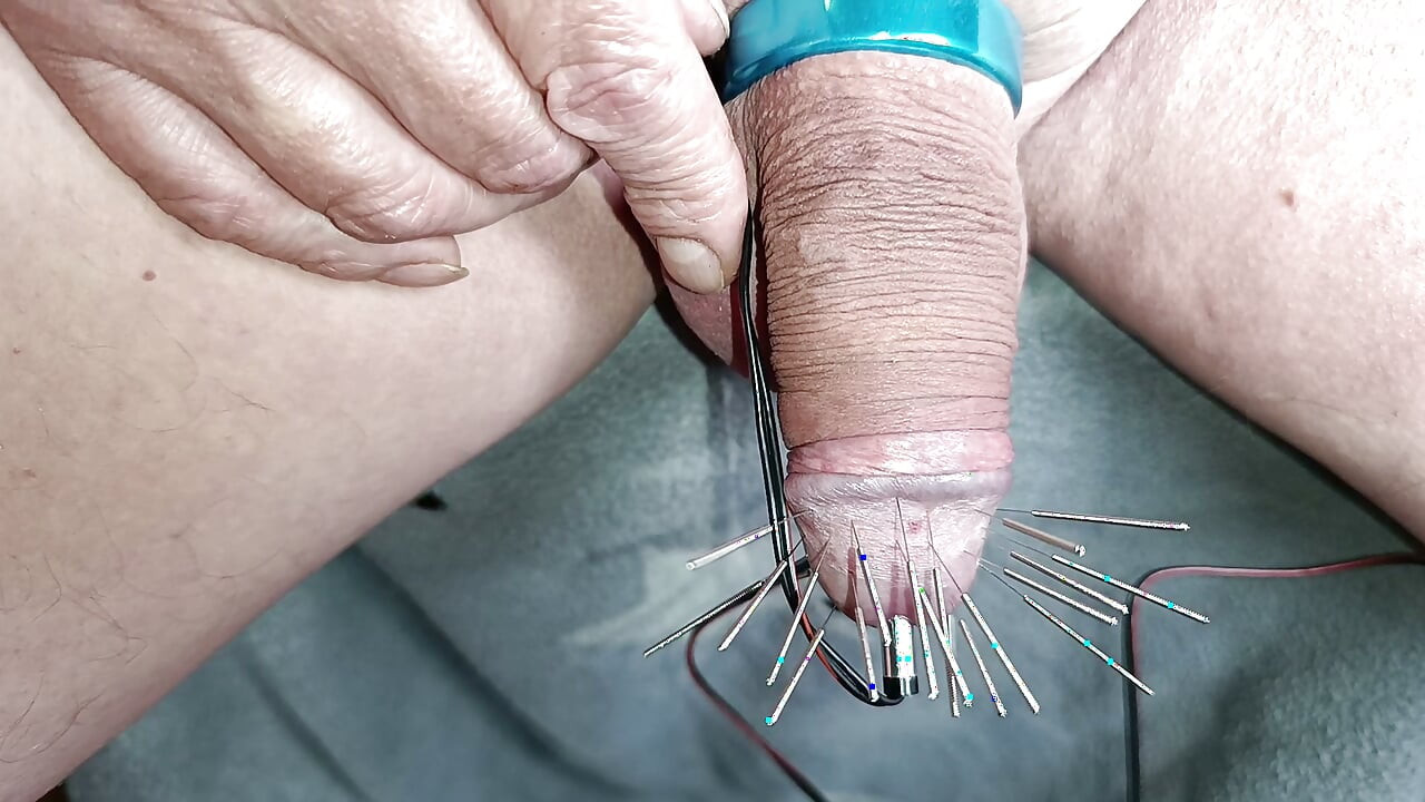 CBT, BDSM, Electro Sex, Needles, Man Alone, Probing, Fetish, Acorn, Cock, Part 2