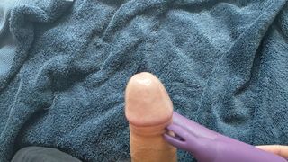 Me using a vibrator on my dick