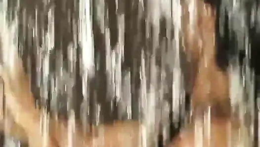 Black cock sucking dildo playing...cum on tits