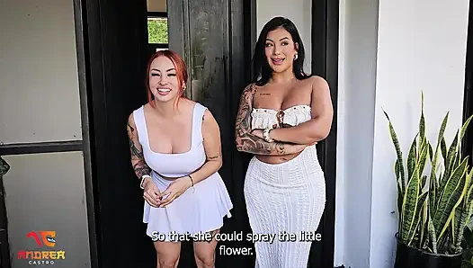 Фантазия садовника о тройничке со своим боссом и Марианой Мартикс - Andrea Castro и Brandon Cruz