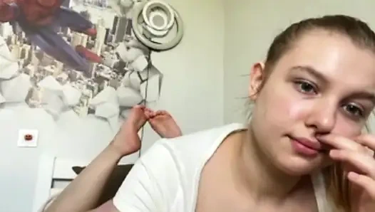 Грязный минет с дилдо с Jucielussie и пощечиной задницы