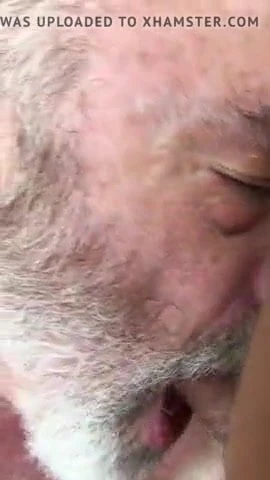 Grandfather sucking a big fat cock in the woods