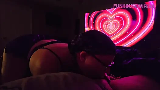 Giving head and jerking him off till he cumms in my mouth