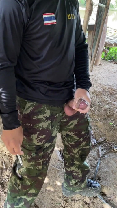 Powerful moment from "Military jerk off while smoking"