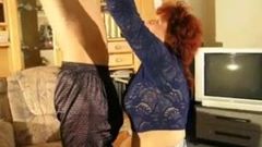 Amateur redhead Milf sucks and fucks a young guy