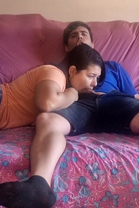 My Stepbrother Takes Out His Cock While We Watch TV
