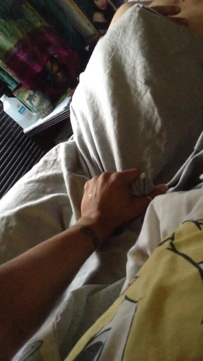 Playing with hubby's cock