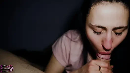 Sucking cock  and cum swallow before bed