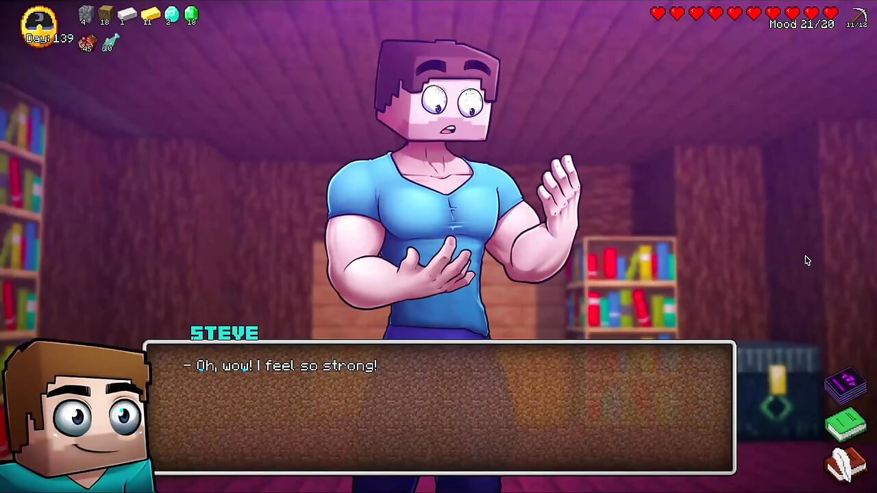Hornycraft Пародия Steve трахает ведьму с силикою.