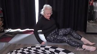 Auntjudys - Working Out with Busty UK GILF Mrs. Claire