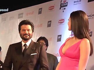 Kajal Aggarwal în rochie frumoasă roz sexuală la premiile FilmFar