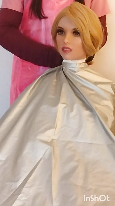 Lauren the beauty salon princess chemical cape fetish modeling