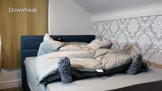 Part 2 Humping Silver Satin Pillows Cum on Sleepingbag