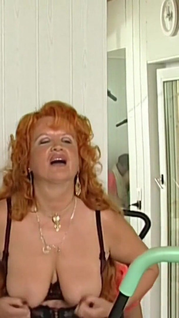 Captivating moment from "Grandma goes to the gym to fuck, grandpa thinks she wants to get fit for him!"