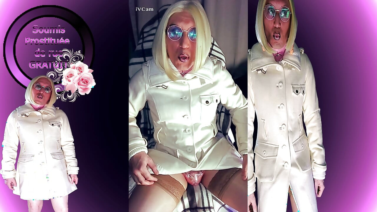 Elegant little street cum swatter prostitute showing off her cuckold head