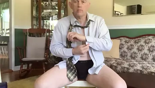 Daddy strips and jerks off