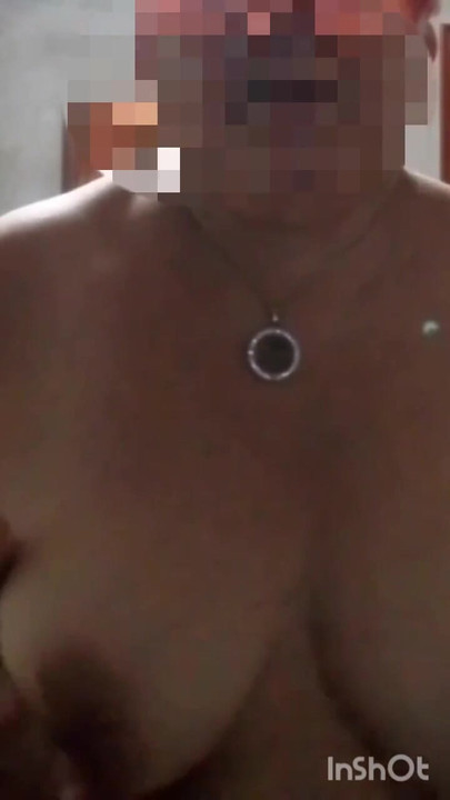 Iconic moment from "Widowed grandmother sends a video to her lover touching her tits"