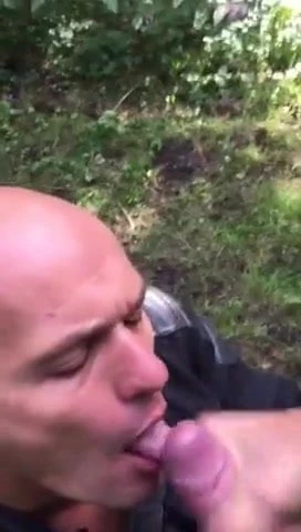 outdoor sucking with cum