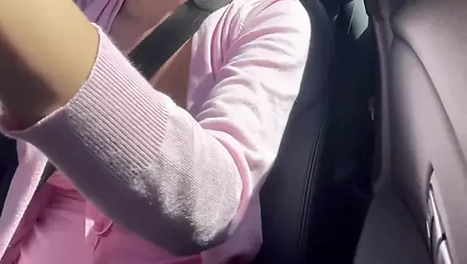 I Show My Tits in the Car