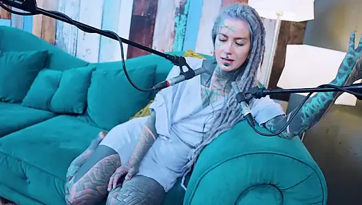 I talk about K - Kindness - ASMR podcast SFW talking goth skinny girl dreadlocks tattoo model inked girl