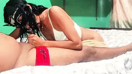 My 50-year-old mother-in-law and her stepdaughter sucking cock