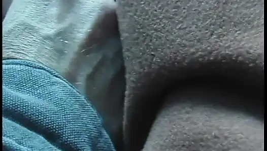 Commuter redhead carpools with creep who debases her in car in city traffic