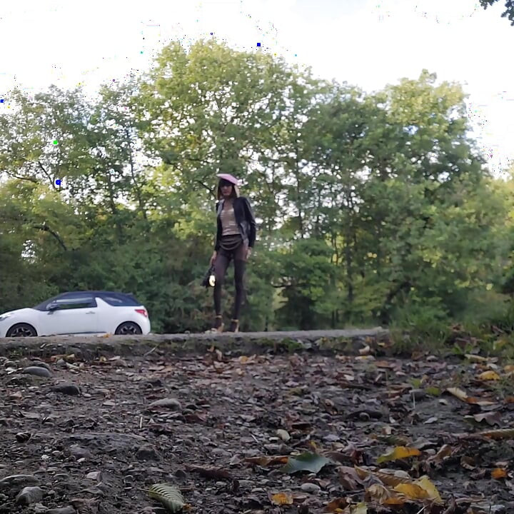 Exhibit P🚗U B L I C en Pute on a Parking Lot in the Forest, at La Faisanderie 91. Fanciful Tights, Thong [4sep25] Meet CoKiiNE! VaneSsaBiTCHx