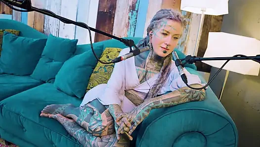 I talk about B - Bordem - ASMR podcast SFW talking goth skinny girl dreadlocks tattoo model inked girl