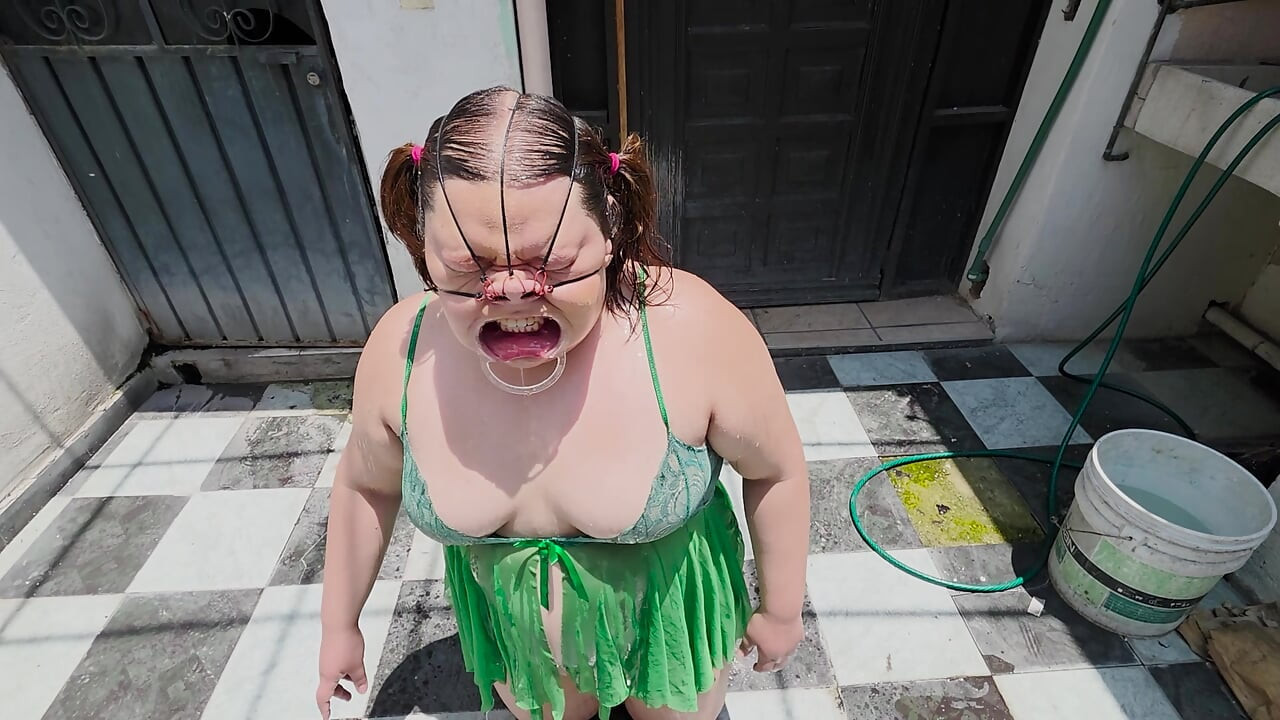 Humiliation and anal destruction for me, in my neighbor's courtyard
