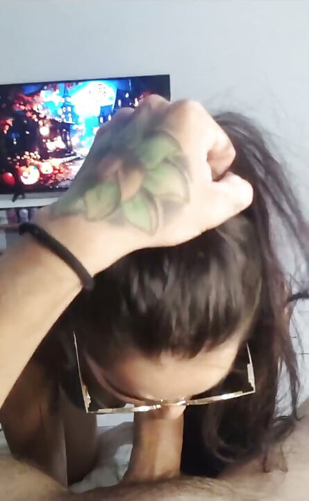 Prado Decorated the House for Halloween and I Recorded Her Giving a Deep, Drooling Blowjob