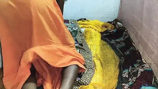 Woman in rustic petticoat gets her husband to cuddle with boy