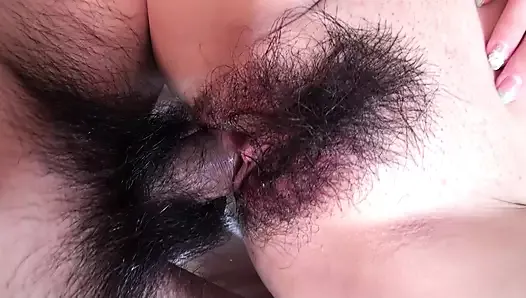 BITCH RIDES ON A HUGE COCK AFTER STROKE WITH A VIBRATOR
