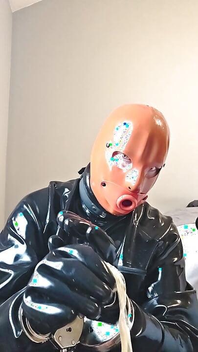Dressing In Rubber To Swallow 6 Laods of Cum