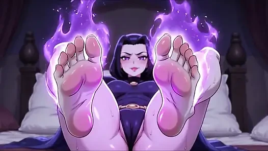 Raven from Teen Titans Exposing Massive Tits and Enormous Ass in Very Steamy Erotic Magic Scenes