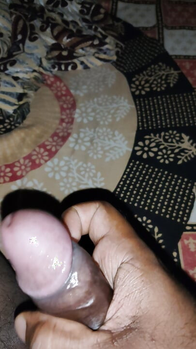 Indian boy jerking his dick with oil