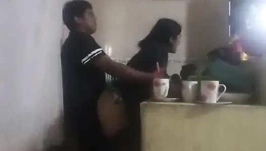Maid Fucked in the Kitchen (my Wife Almost Found Us Out)