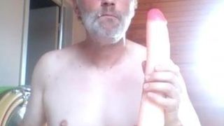 Martin Rigolle, a fag with a new long dildo