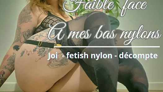 Joi / fetish nylon / countdown: Weak in front of my nylon stockings