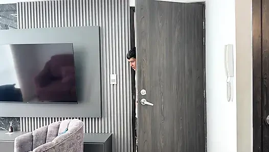 My little stepsister catches me masturbating with her panties, she asks me to fuck her in exchange for not saying anything to our stepfathers