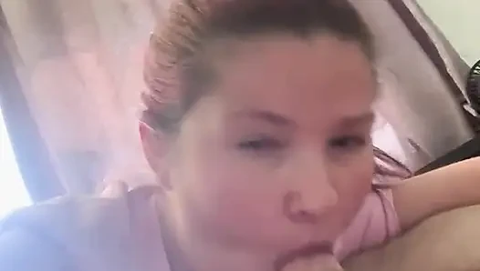 Sucking his thick cock