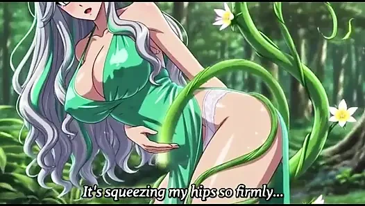 Fantasi hutan vines meremas dan pinggulnya yang besar