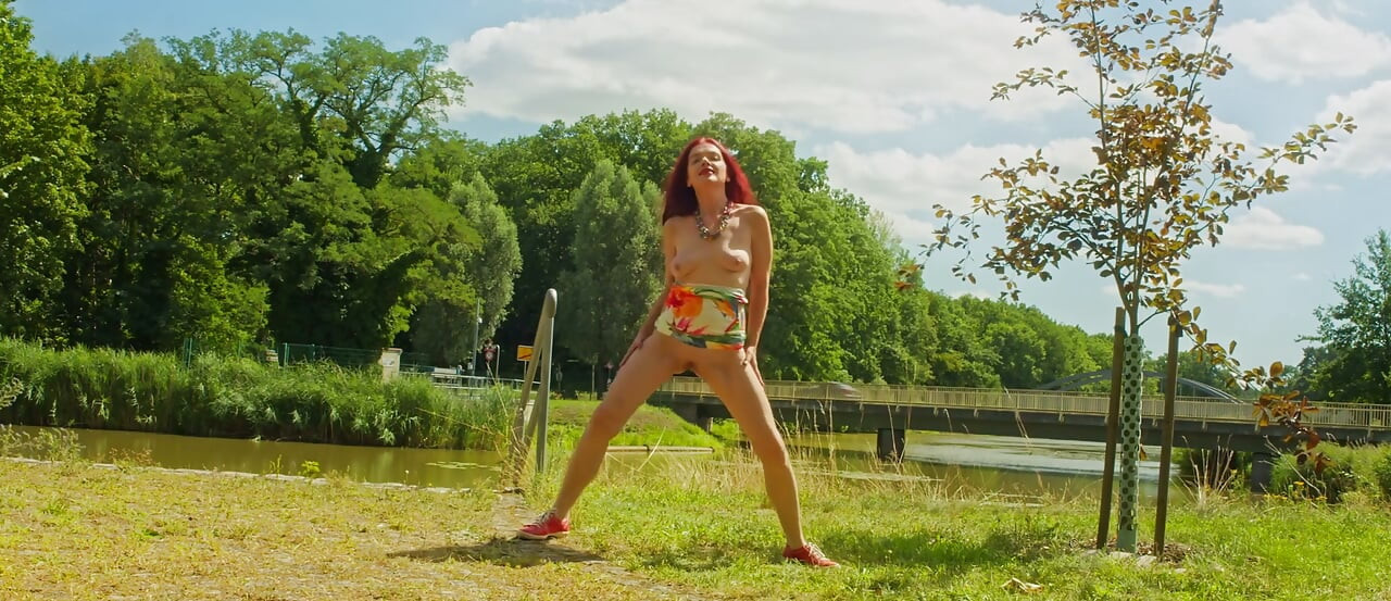 Sexy and naked outdoors
