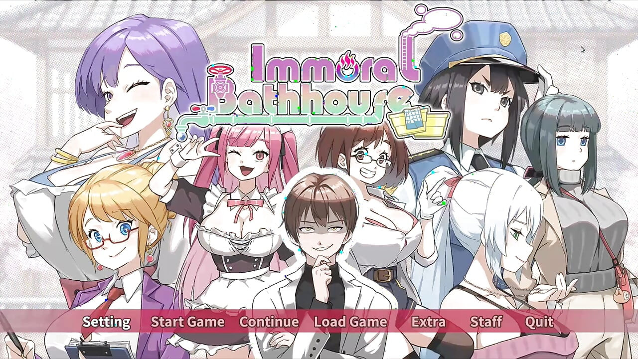 Hentai Game – Busty Police Woman Sex - Immoral Bathhouse