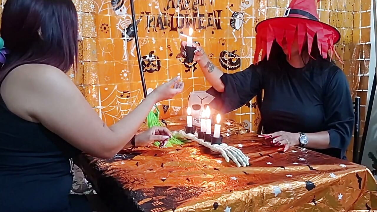 Fucking a beautiful busty and big-assed witch on Halloween