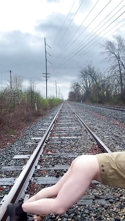 Rain-soaked Railroad Exhibition Muscular Asian Hunk Strips, Flexes, Cums Hard & Marks His Territory