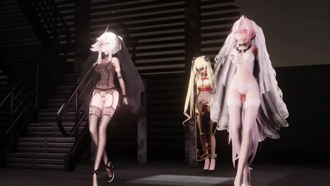 [Mmd] 弱音 提线木偶 双人情趣婚纱调教