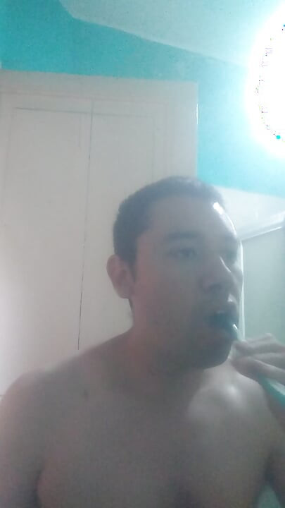 Washing my face the water was cold